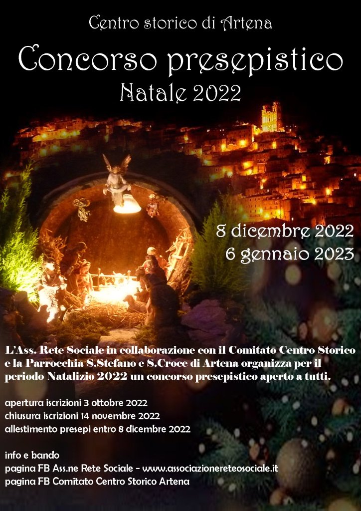 Locandina concorso presepi 2022 Artena
